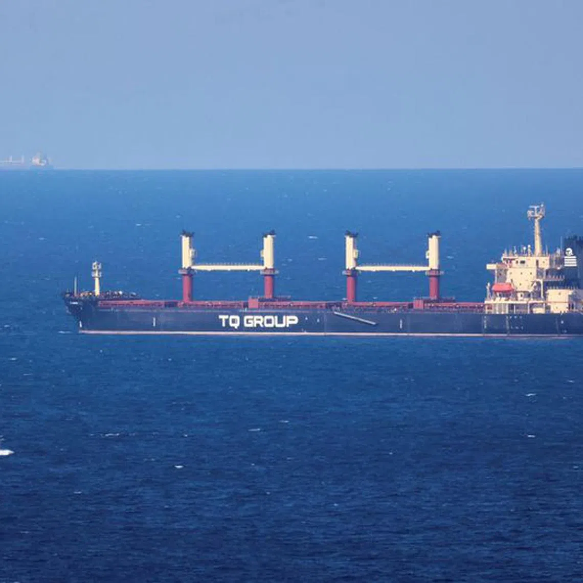 FILE PHOTO: Turkish-flagged bulker TQ Samsun, carrying grain under UN's Black Sea Grain Initiative, is pictured in the Black Sea, north of Bosphorus Strait, off Istanbul, Turkey July 17, 2023. REUTERS/Yoruk Isik/File Photo