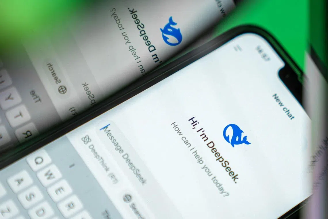 The DeepSeek application arranged on a smartphone in Hong Kong, China, on Monday, Jan. 27, 2025. Chinese startup DeepSeek's eponymous AI assistant rocketed to the top of Apple Inc.'s iPhone download charts, stirring doubts in Silicon Valley about the strength of America's lead in AI.  Photographer: Lam Yik/Bloomberg