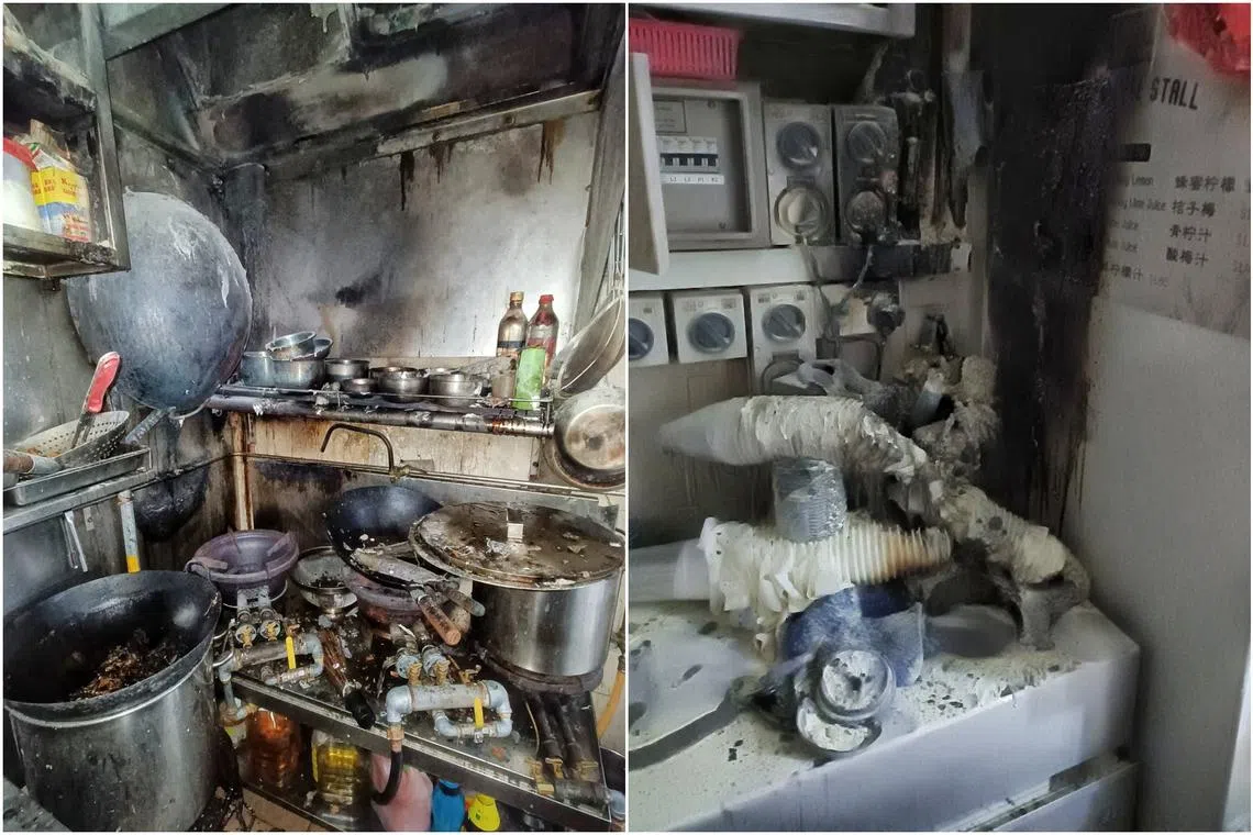The fire involved the contents of a food stall.