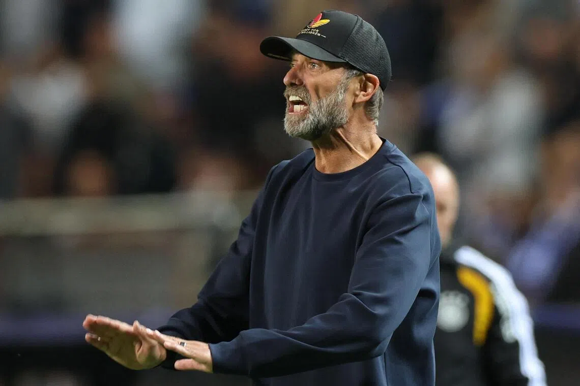 Germany coach Jurgen Klopp reacting during the 0-0 Nations League draw with Greece at Toumba Stadium in Thessaloniki, Greece, on Oct 4.