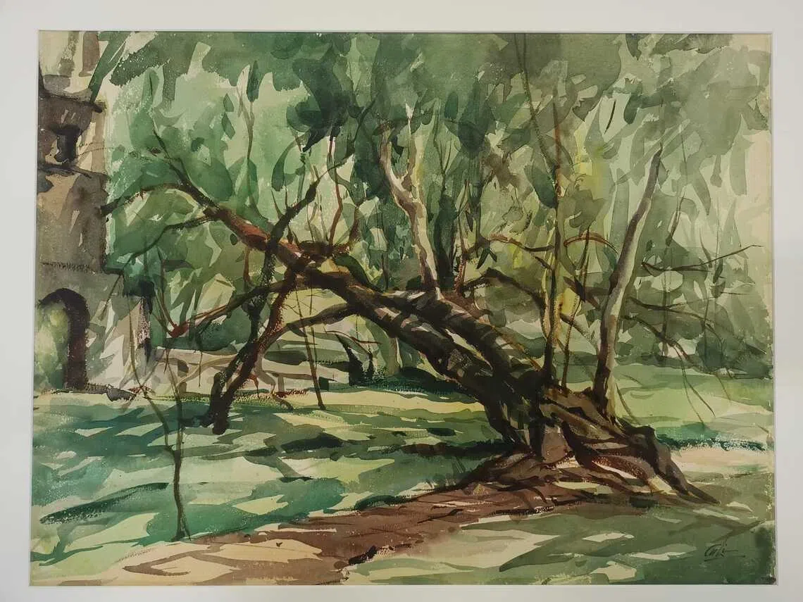 A watercolour painting by Lim Cheng Hoe. 