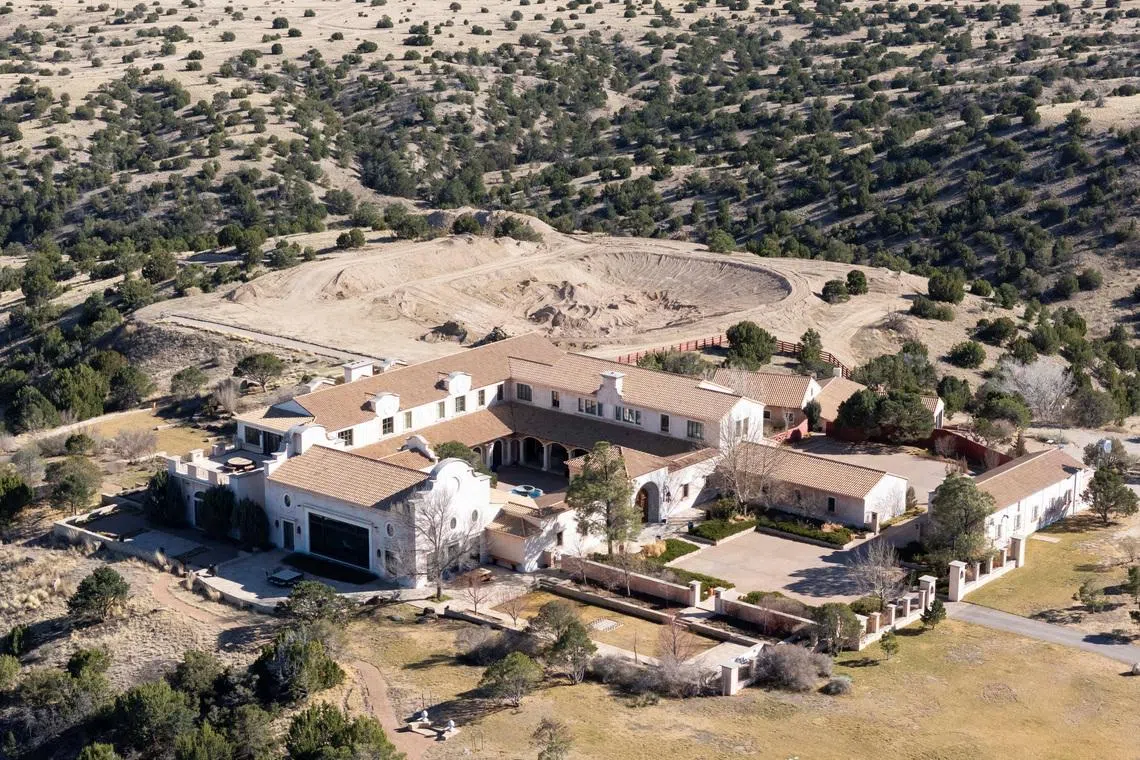 A drone view shows Zorro Ranch, a property formerly owned by Jeffrey Epstein, near Stanley, New Mexico, U.S. March 8, 2026.  REUTERS/Rebecca Noble