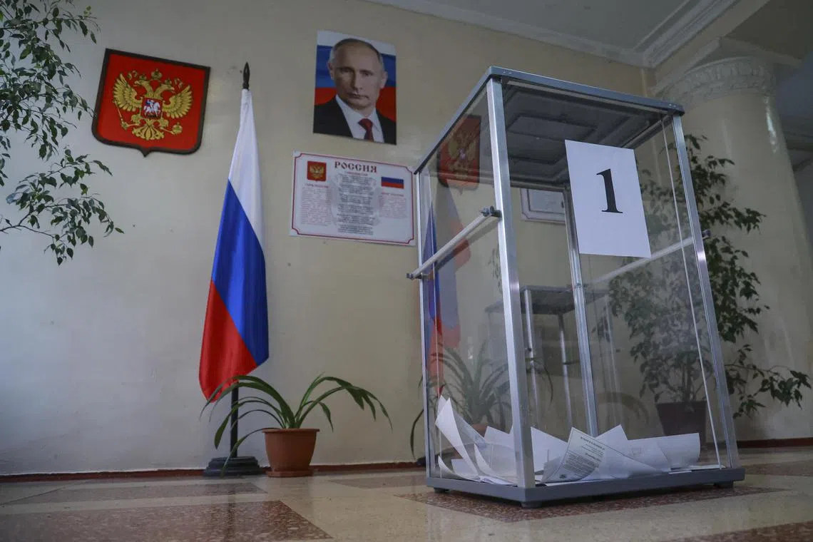 Moscow hosted local ballots in the regions of Ukraine it claims to have annexed last week, in a vote not recognised by Kyiv or its Western allies.