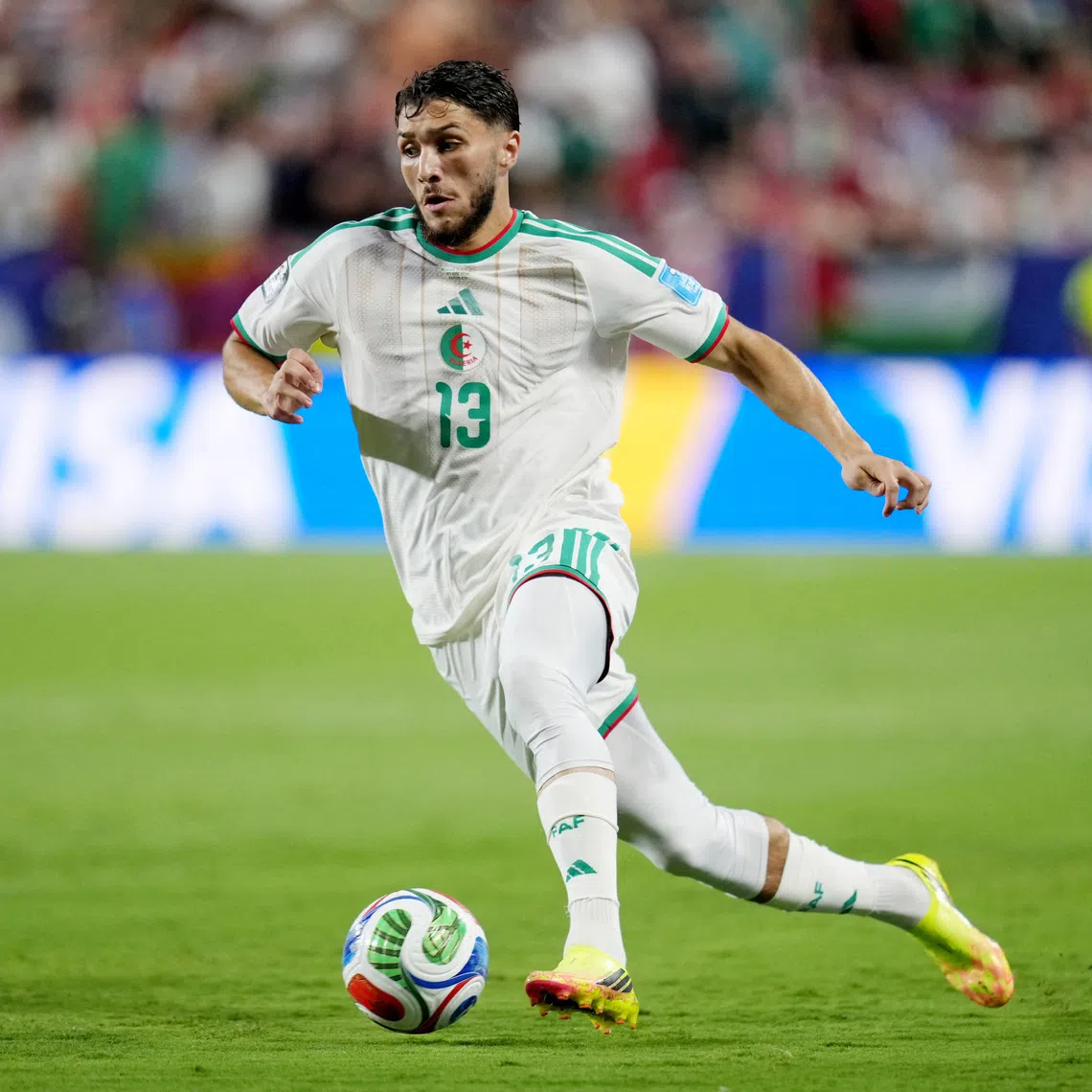 Soccer Football - FIFA World Cup 2026 - Group J - Algeria v Austria - Kansas City Stadium, Kansas City, Missouri, U.S. - June 27, 2026 Algeria's Jaouen Hadjam in action IMAGN IMAGES via Reuters/Jay Biggerstaff