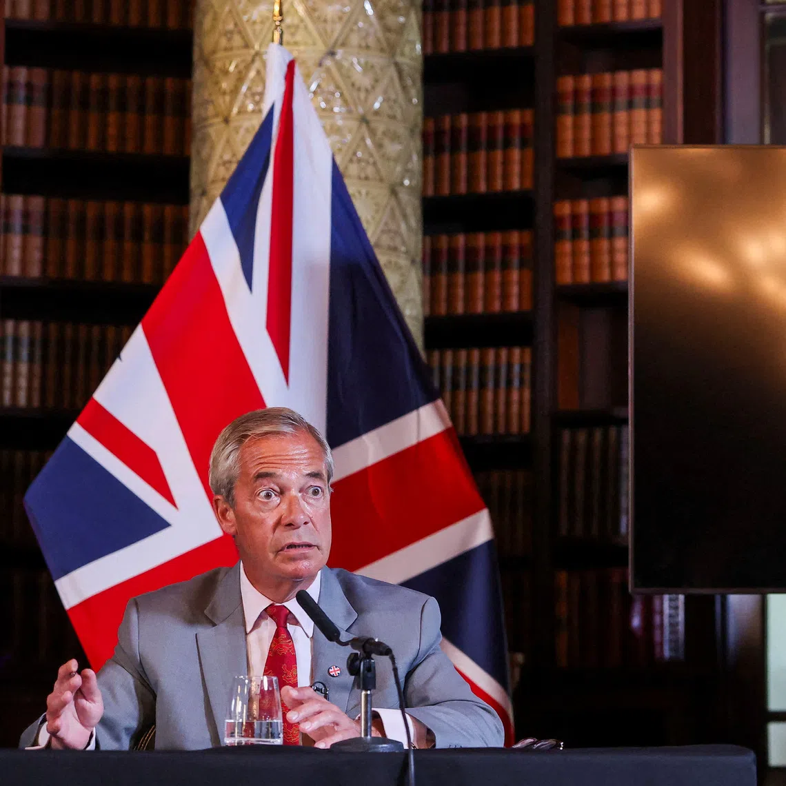 Britain’s Reform UK party - led by veteran Brexit campaigner Nigel Farage - received a £4 million (S$6.8 million) donation from crypto investor Ben Delo, who was convicted of a banking secrecy violation in the US before being pardoned by US President Donald Trump.