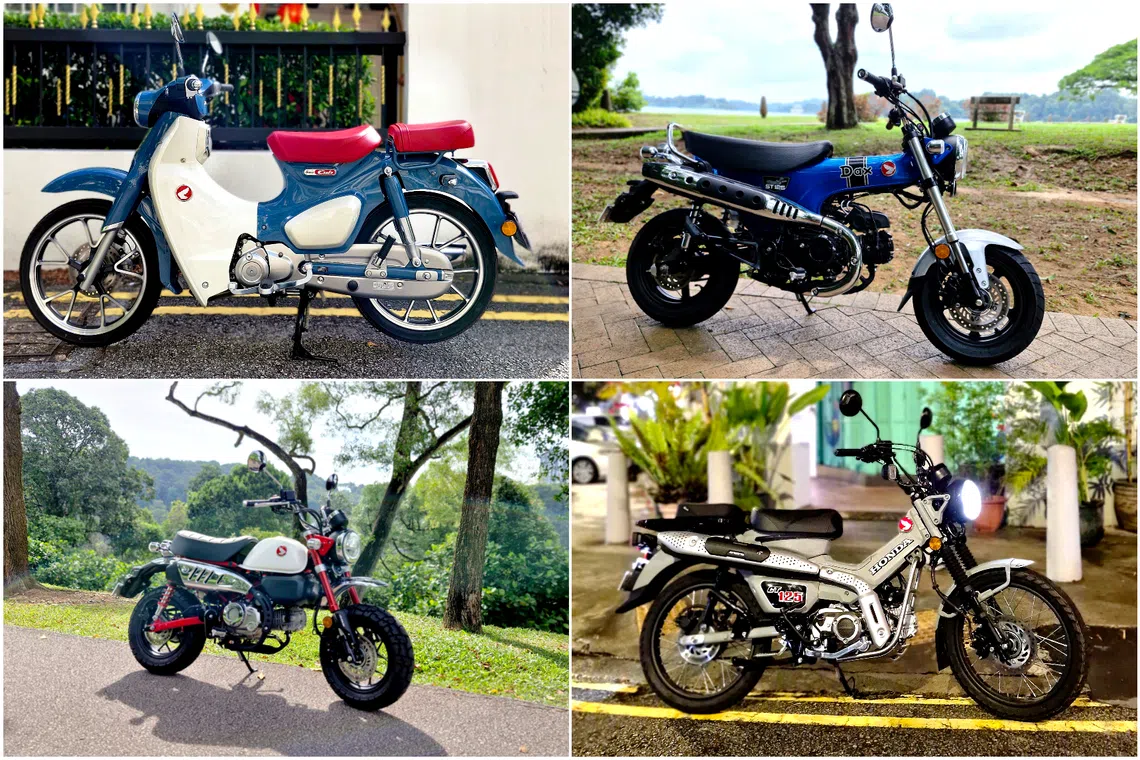 The DAX, Hunter, Monkey and Super Cub go back a long way, but have been updated with refreshed styling and new colours.