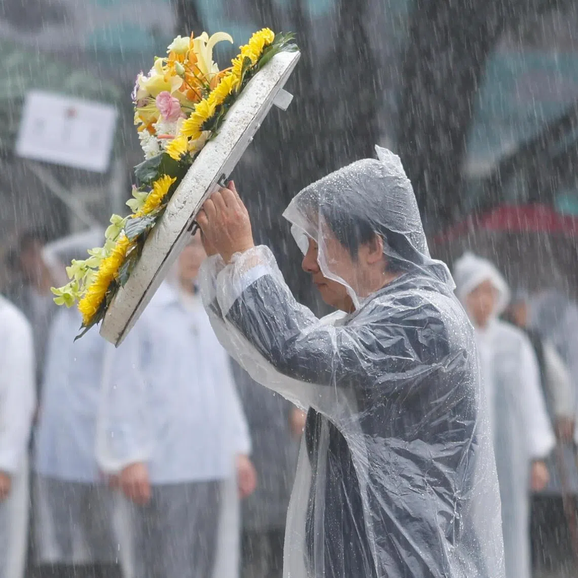 Taiwan President Lai Ching-te laid a wreath and bowed at a memorial park for the 68th anniversary of the 1958 clash with Chinese forces on Aug 23.