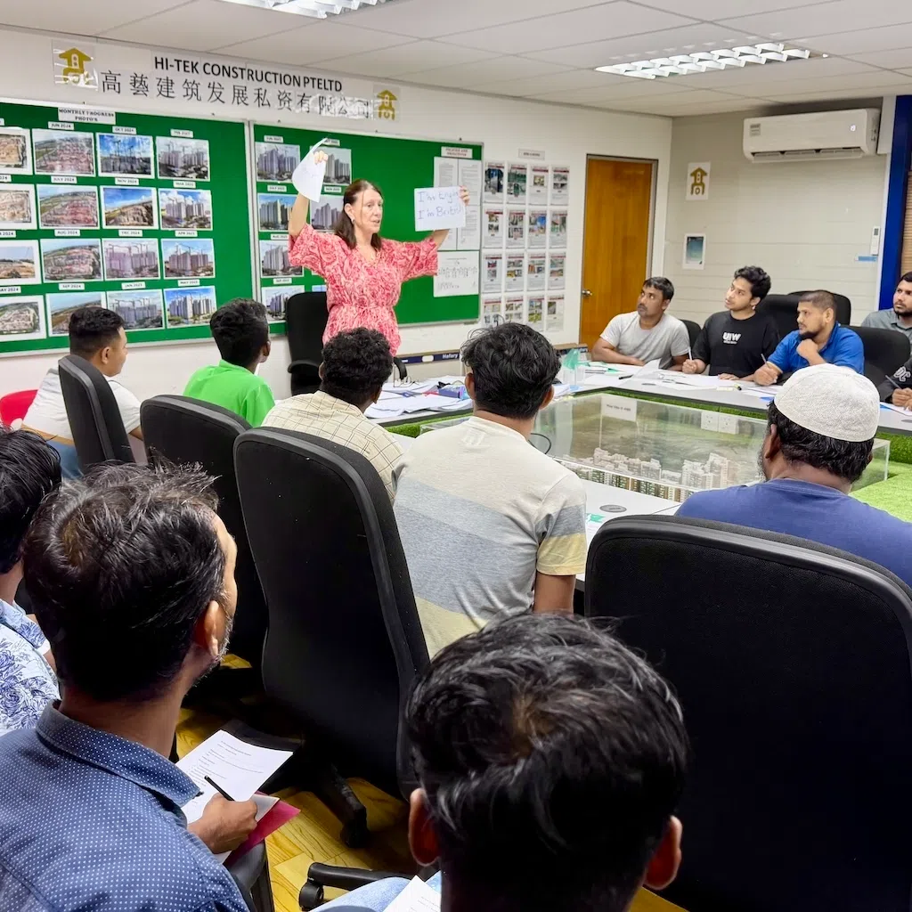 Hi-Tek Construction holds after-work English lessons for migrant workers