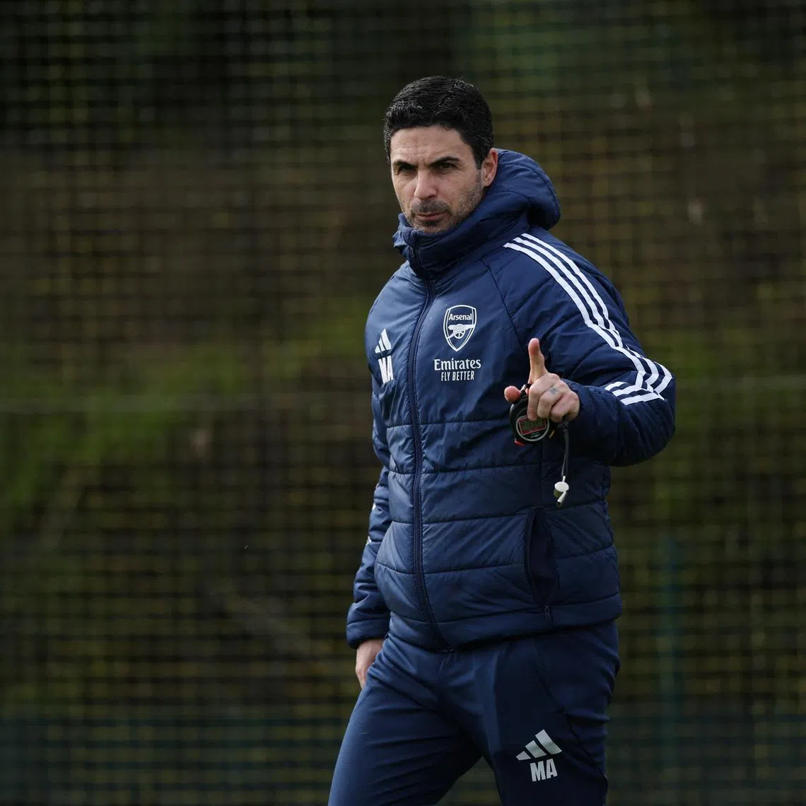 Soccer Football - UEFA Champions League - Arsenal Training - Arsenal Training Centre, London Colney, Britain - March 16, 2026 Arsenal manager Mikel Arteta during training Action Images via Reuters/Andrew Boyers