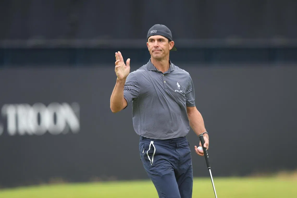 Florida native Horschel, playing in shirt sleeves when everyone else was decked out in waterproofs, carded a two-under 69.