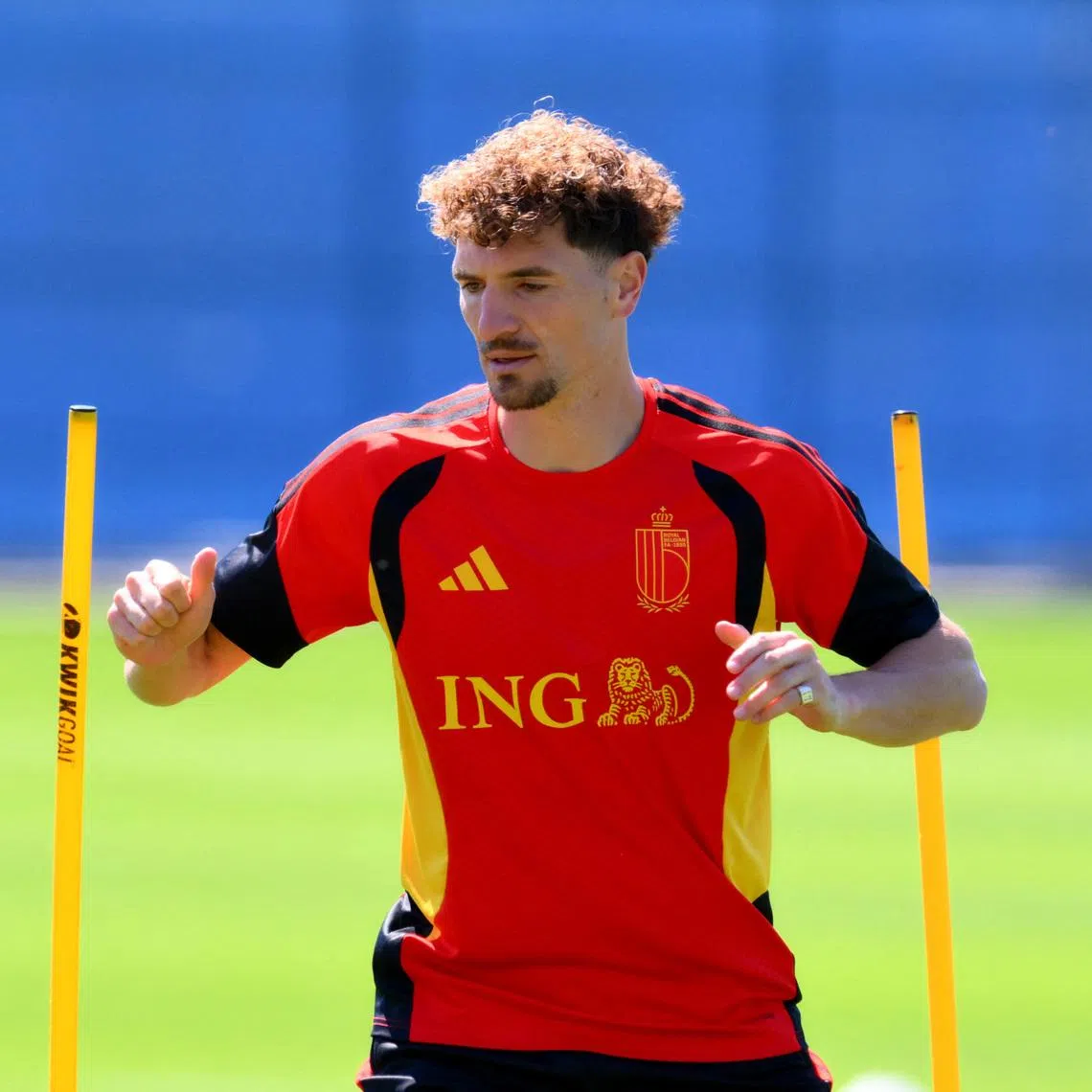 FILE PHOTO: Soccer Football - FIFA World Cup 2026 - Belgium Training - Seattle Sounders FC Performance Centre and Clubhouse, Renton, Washington, U.S. - June 11, 2026 Belgium's Thomas Meunier during training IMAGN IMAGES via Reuters/Steven Bisig/File Photo