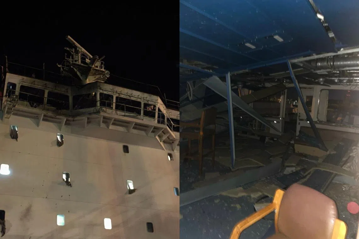 A Russian anti-radar missile hit a Liberian-flagged vessel in Ukraine's Odesa region, as it was entering a port.