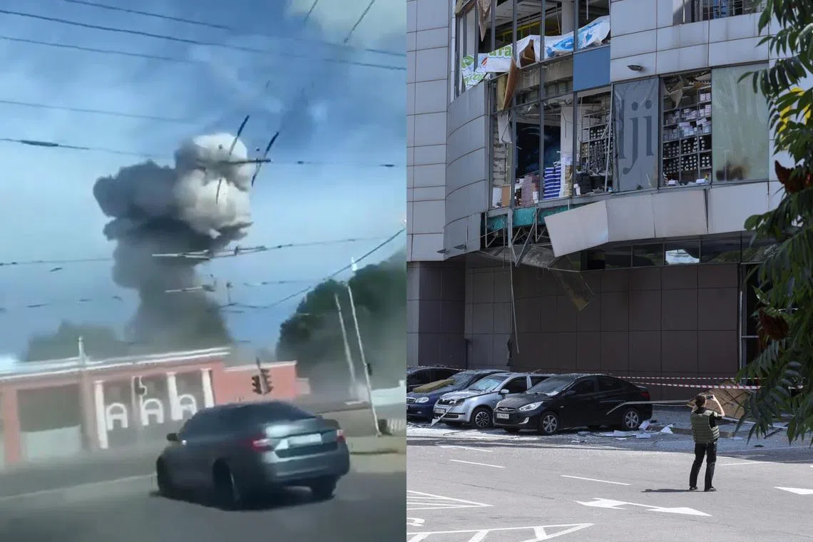 A mall was hit in the Ukrainian city of Dnipro, in a Russian missile and drone strike that killed at least five people and wounded 34 others.