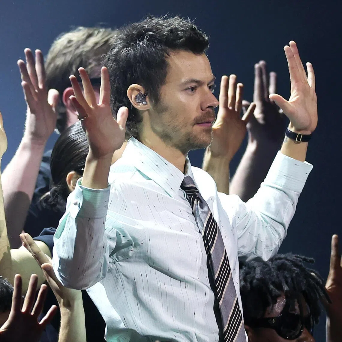 Harry Styles performs during the 2026 BRIT Awards live show in Manchester on Feb 28.