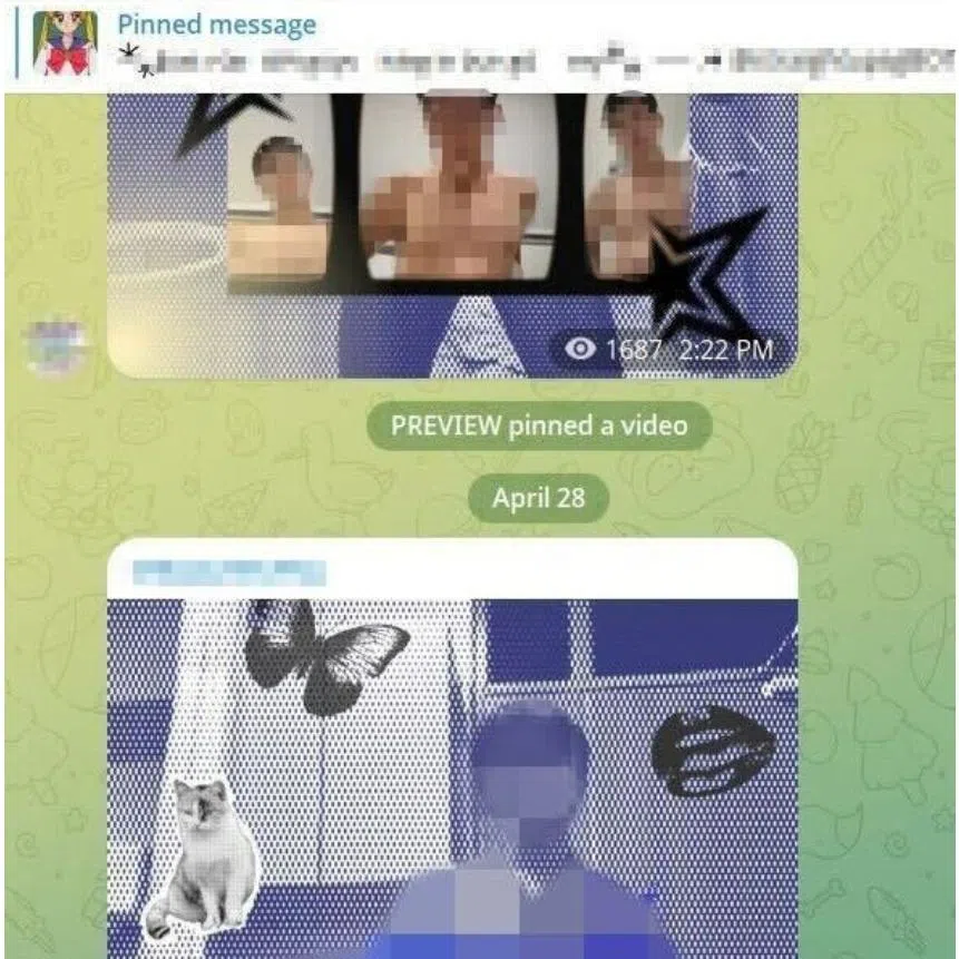 For a one-off payment of $600, members of the Telegram group are offered access to a library of thousands of images and clips.