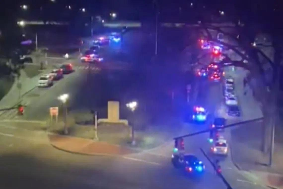 The school police said the suspect was believed to be on foot as of 9.15pm. 