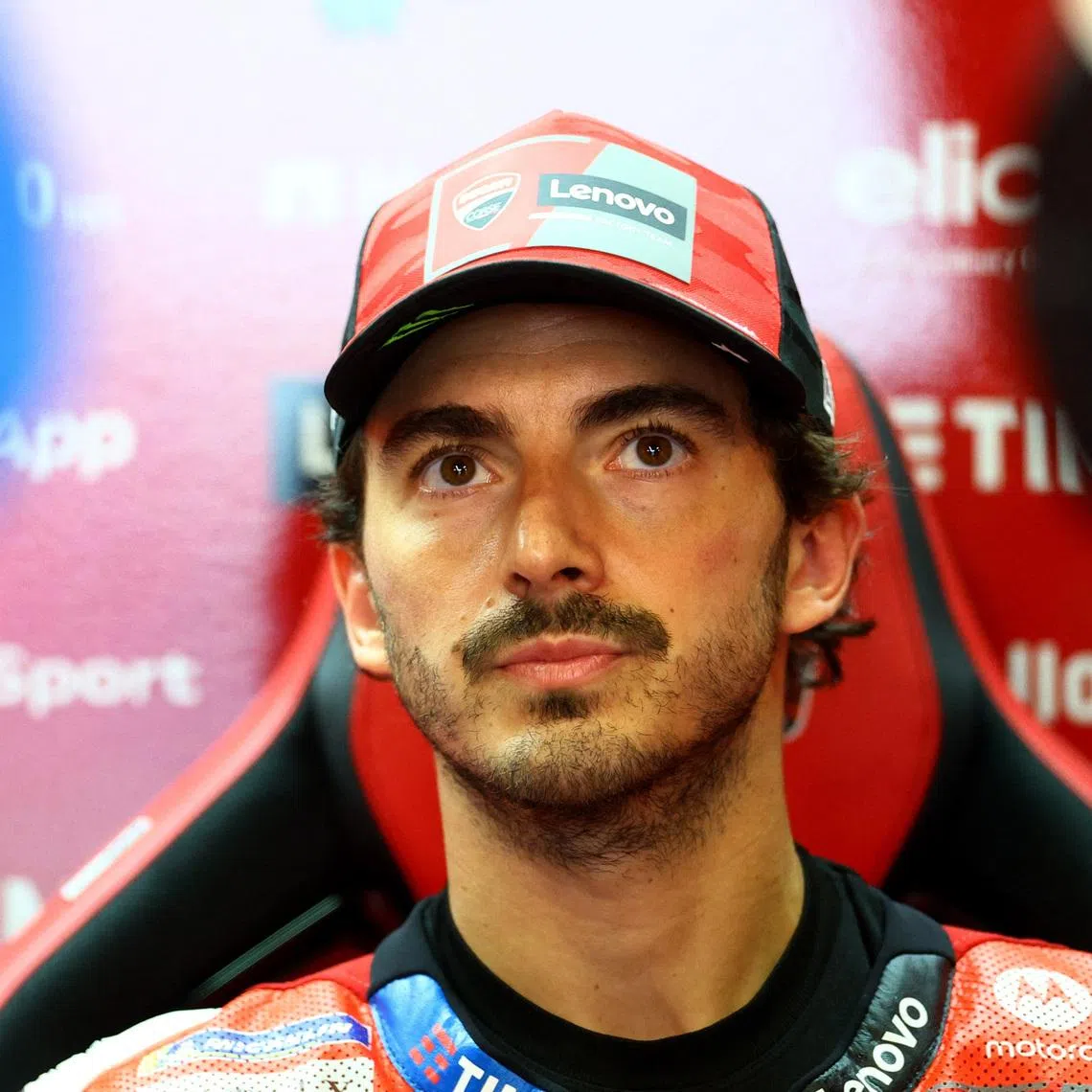 MotoGP - German Grand Prix - Sachsenring, Hohenstein-Ernstthal, Germany - July 12, 2025 Ducati Lenovo Team's Francesco Bagnaia during practice REUTERS/Lisi Niesner