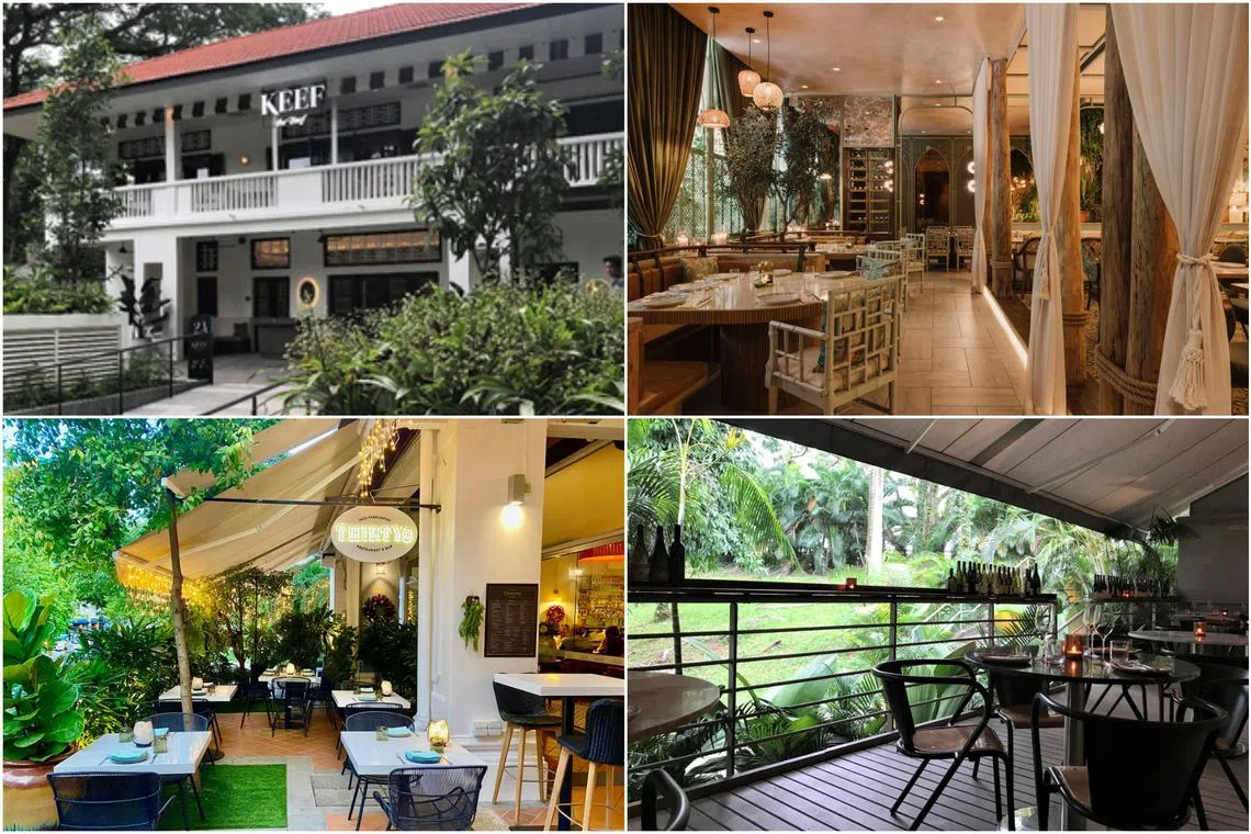 (Clockwise from top left) Keef The Beef Bungalow, Ummi Beirut, Thirty9 Mediterranean Kitchen and Le Bon Funk.