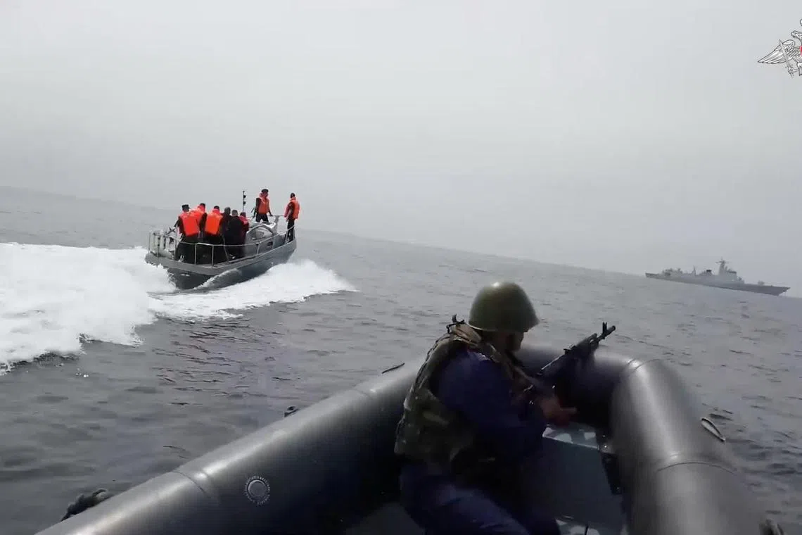 A joint Sino-Russian naval exercise codenamed "Northern/Interaction 2023" in the Sea of Japan in late July.