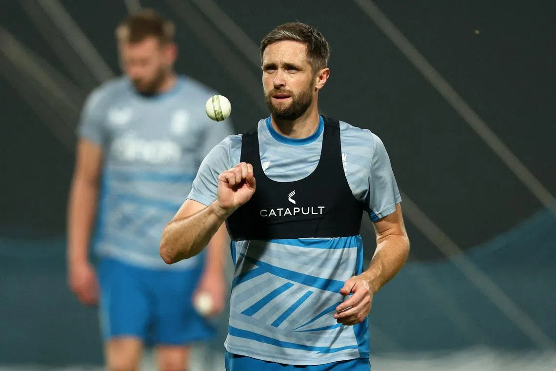 FILE PHOTO: Cricket - ICC Cricket World Cup 2023 - England Practice - Eden Gardens, Kolkata, India - November 10, 2023 England's Chris Woakes during practice REUTERS/Andrew Boyers/File photo