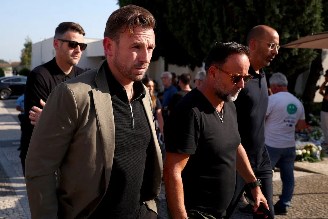 Fenway Sports Group Technical Director Julian Ward and Liverpool Football Club Director of Football Development Pedro Marques in Gondomar, Portugal, July 4, 2025. REUTERS/Pedro Nunes