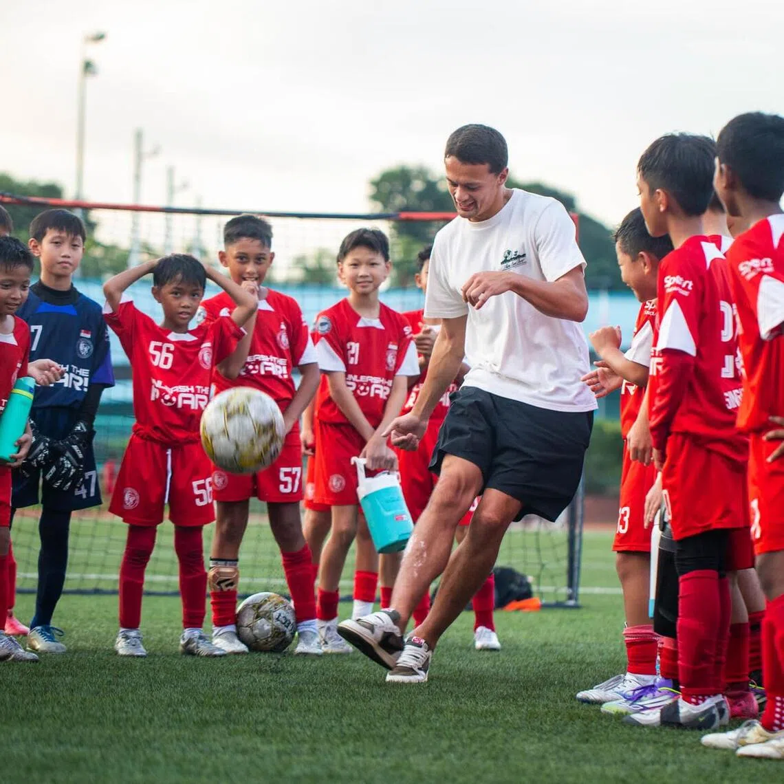 Cardiff City’s star defender Perry Ng made a surprise visit to the National Development Centre at Serangoon Stadium in 2025.