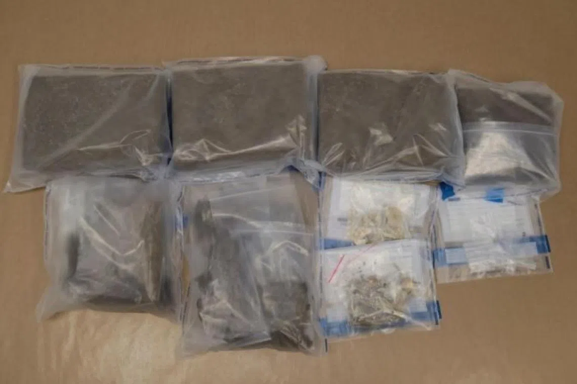 Some of the drugs seized by CNB officers during an enforcement operation on Tuesday.