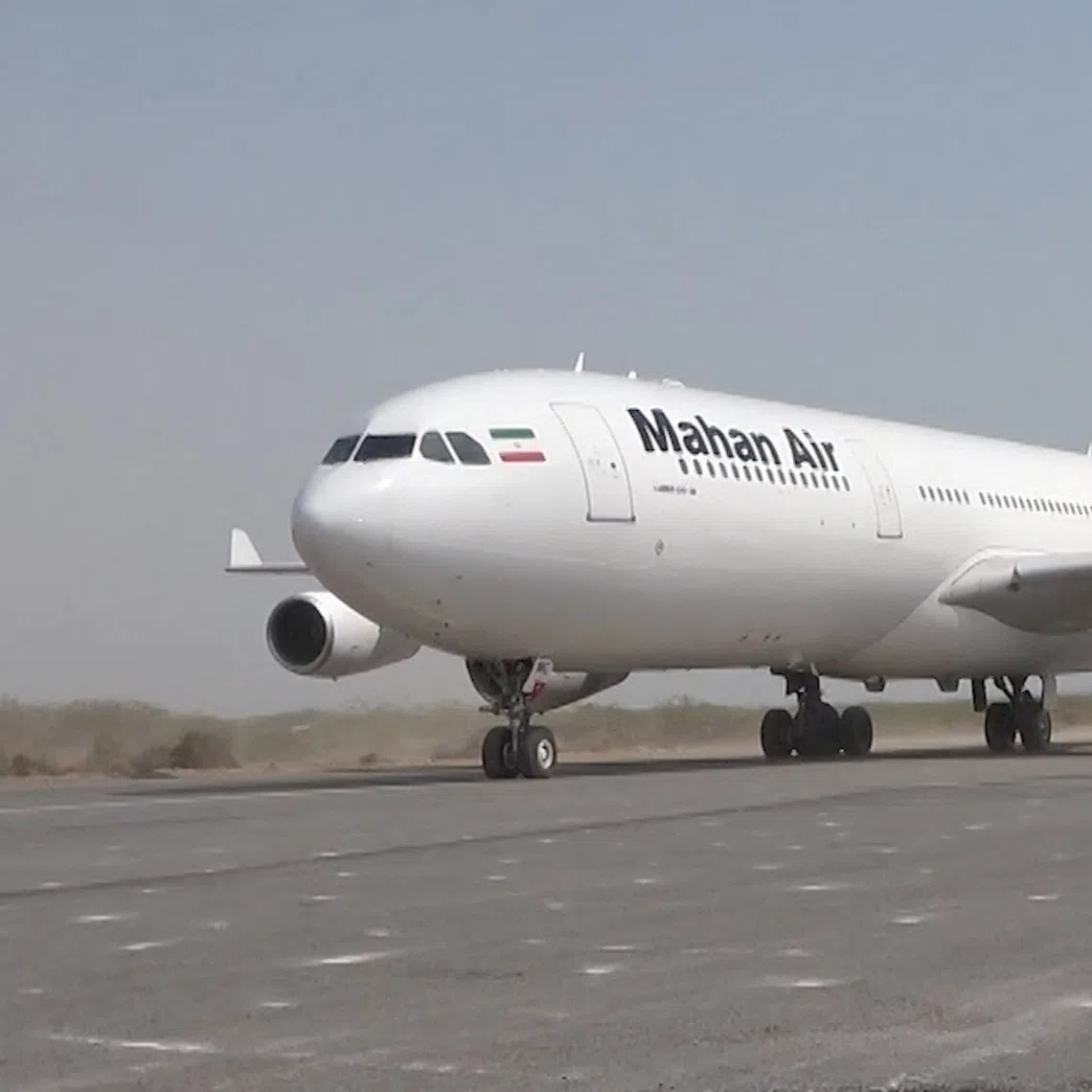 An Iranian airline Mahan Air plane lands at an airport, given as Hodeidah airport, Yemen, in this screen grab taken from a handout video released on July 13, 2026. Al Masirah TV/Handout via REUTERS THIS IMAGE HAS BEEN SUPPLIED BY A THIRD PARTY