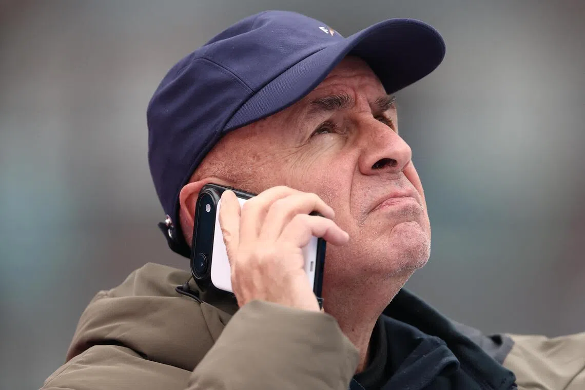 International Ski Federation (FIS) president Johan Eliasch watching on during the women's downhill at the FIS Alpine Ski World Cup at Val d'Isere in France on Dec 20, 2025.