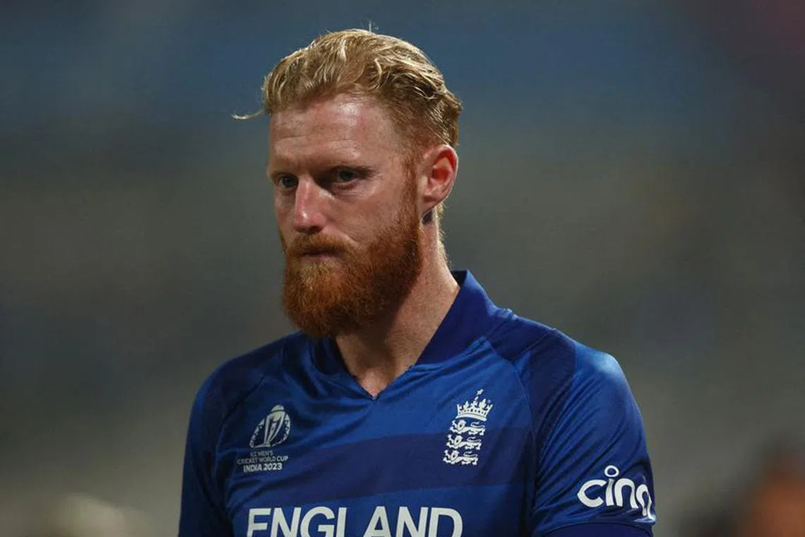 FILE PHOTO: Cricket - ICC Cricket World Cup 2023 - England v Pakistan - Eden Gardens, Kolkata, India - November 11, 2023 England's Ben Stokes reacts after the match REUTERS/Andrew Boyers/File Photo