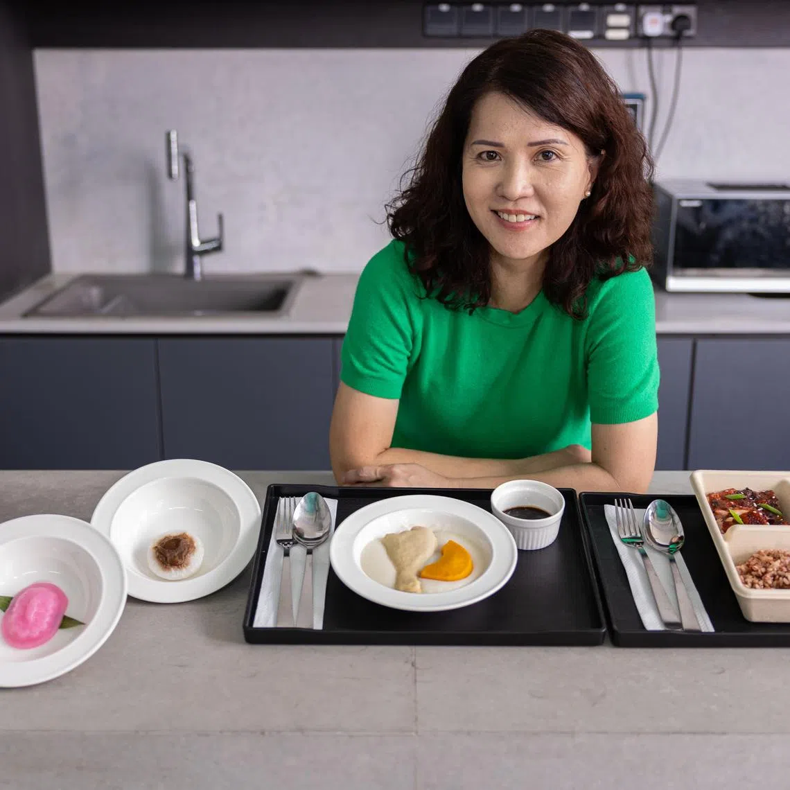 ST20240705_202427726722/khgentle/Brian Teo/Wong Kim Hoh/Profile of Dr Shen Yiru, 47, Founder of GentleFoods, at GentleFood's central kitchen at FoodXchange on July 5, 2024.ST PHOTO: BRIAN TEO. 