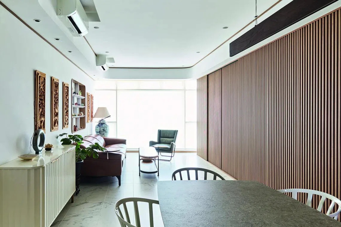 The living area's simple layout makes the space feel open and inviting.