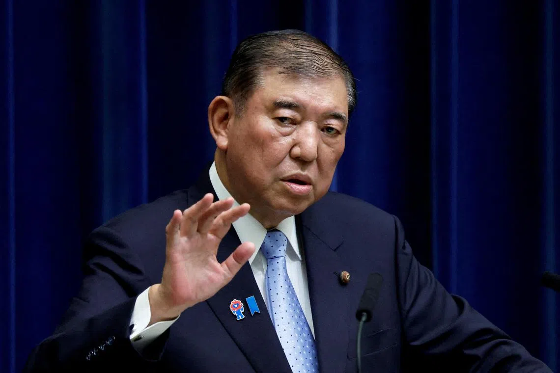 FILE PHOTO: Shigeru Ishiba, Japan's Prime Minister, speaks during a press conference at the prime minister's official residence in Tokyo, Japan June 23, 2025. Kiyoshi Ota/Pool via REUTERS/File Photo
