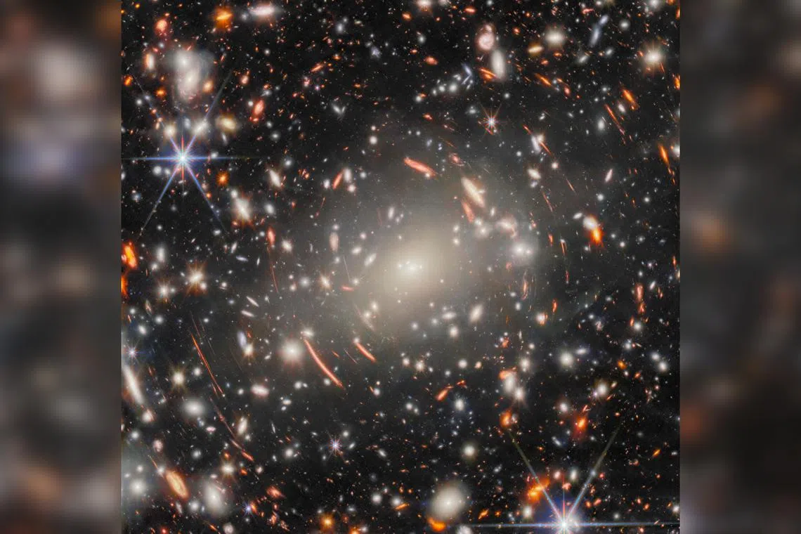 It took the world’s most powerful telescope more than 120 hours to capture this image of galaxy cluster Abell S1063 - some 4.5 billion light-years from Earth.