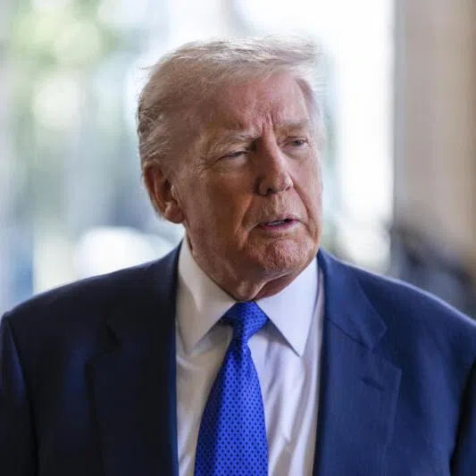 US President Donald Trump speaks to reporters at his Mar-a-Lago club in Palm Beach, Fla., on Feb 1, 2026.