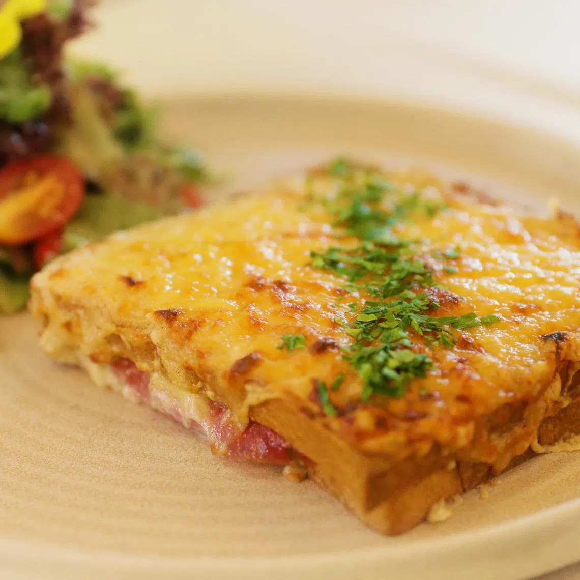 Croque Monsieur sandwich at M&T Bistro. 