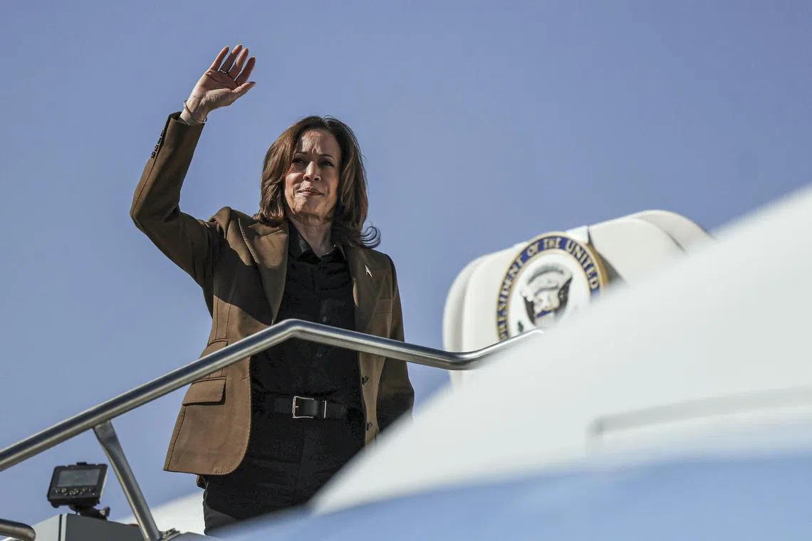 US Vice-President and Democratic White House hopeful Kamala Harris appeared on the cover of Vogue magazine on Oct 11.