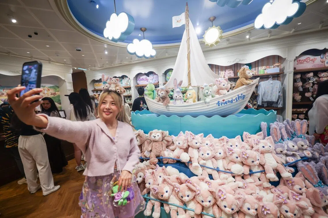 The Duffy and Friends Shop sells exclusive merchandise like plush toys, keychains and magnets.