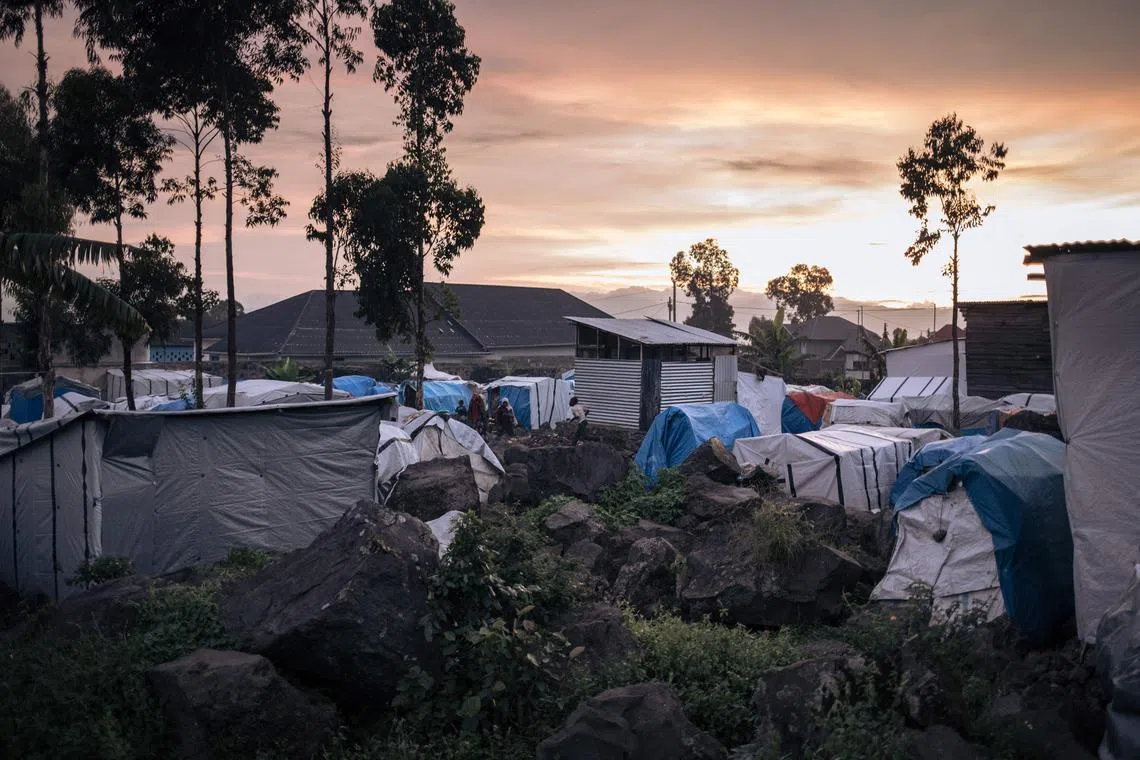 The mosque, a small clapboard building, serves many of the worshippers who break their Ramadan fast in the camp, situated on a lava-strewn field just 10km from the front lines.