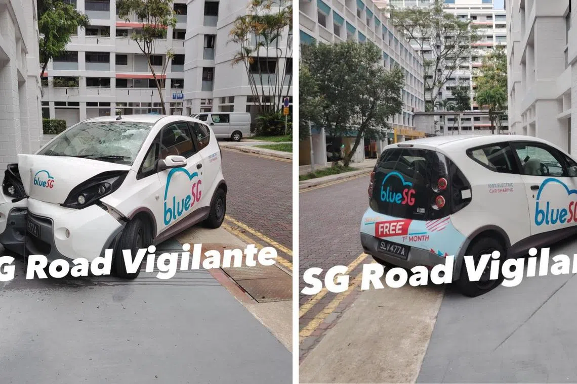 The car was believed to have self-skidded along the service road, according to the police.