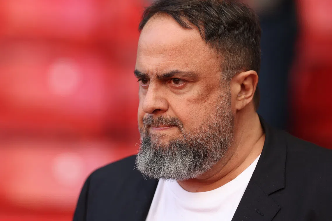 Soccer Football - Premier League - Nottingham Forest v Manchester United - The City Ground, Nottingham, Britain - November 1, 2025 Nottingham Forest owner Evangelos Marinakis before the match REUTERS/Chris Radburn