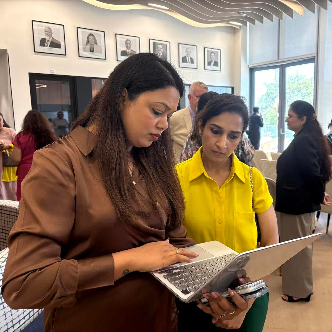 Ms Neha Aggarwal (in yellow) at an open house organised by Queen Elizabeth's School in Gurugram, India.