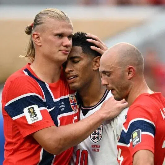  There was genuine celebration of Jude Bellingham (centre) and Erling Haaland’s (left) continuing friendship in the wake of the England-Norway game.