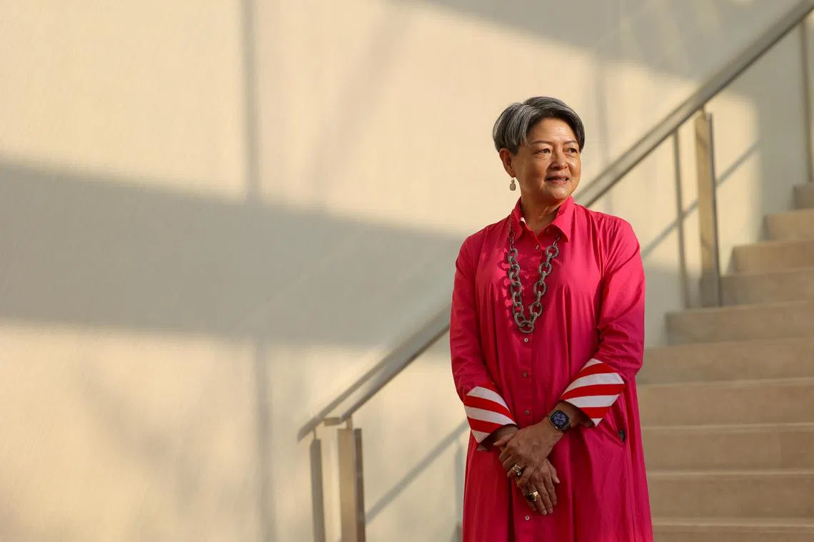 CMG20250725-RChiong02/张俊杰/邝瑜慧/LAUNCH OF REFRESHED MSF VOLUNTEER AND PARTNER AWARDS AND INAUGURAL IMPACT SCORE CARD [Peony Ballroom, Level 4, Sands Convention Centre, 10 Bayfront Avenue, Singapore 018956]

Ms Anita Fam, President of the National Council of Social Service and recipient of the inaugural Lifetime Achievement Award, photographed at the MSF Volunteer and Partner Awards on July 25, 2025.