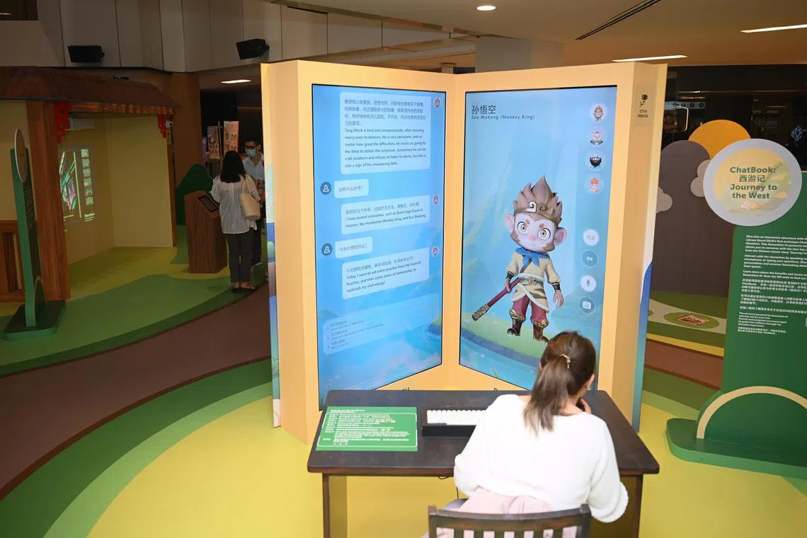 ST20250124_202580400399/ctbook24/Shintaro Tay/

A preview of a Generative AI-powered ChatBook: Journey to the West, in Chinese and for fictional content., which is part of a National Library Node  at United Square on Jan 24, 2025.