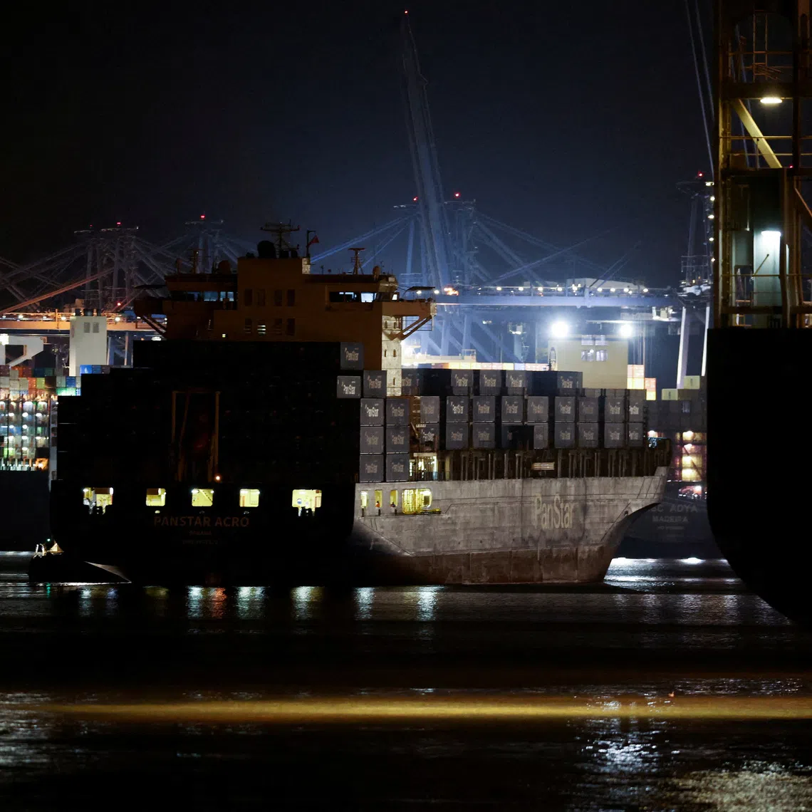 The PanStar Acro, South Korea’s first such commercial voyage to Europe via the Arctic, make its way to the port of Felixstowe in Britain on Sept 11.