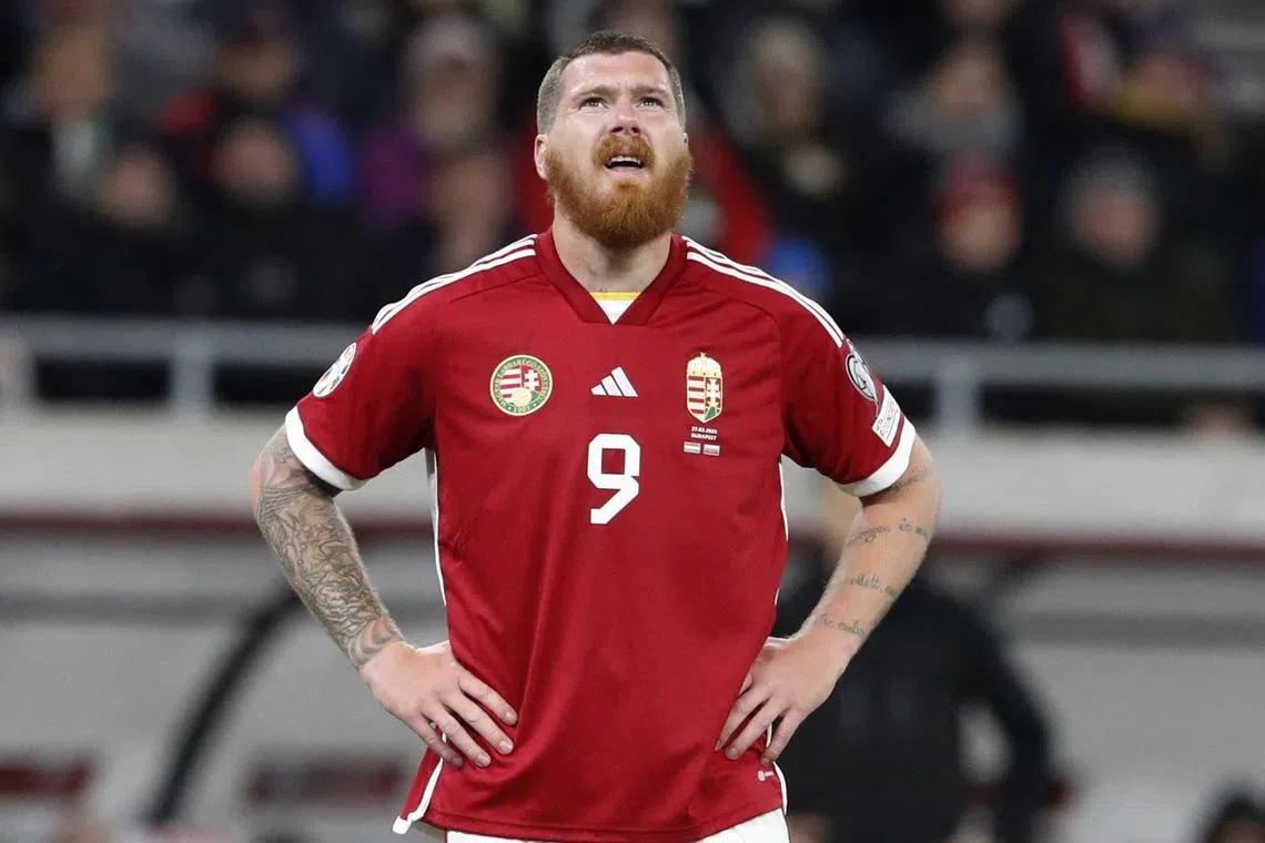 FILE PHOTO: Soccer Football - UEFA Euro 2024 Qualifier - Group G - Hungary v Bulgaria - Puskas Arena, Budapest, Hungary - March 27, 2023 Hungary's Martin Adam reacts REUTERS/Bernadett Szabo/File Photo