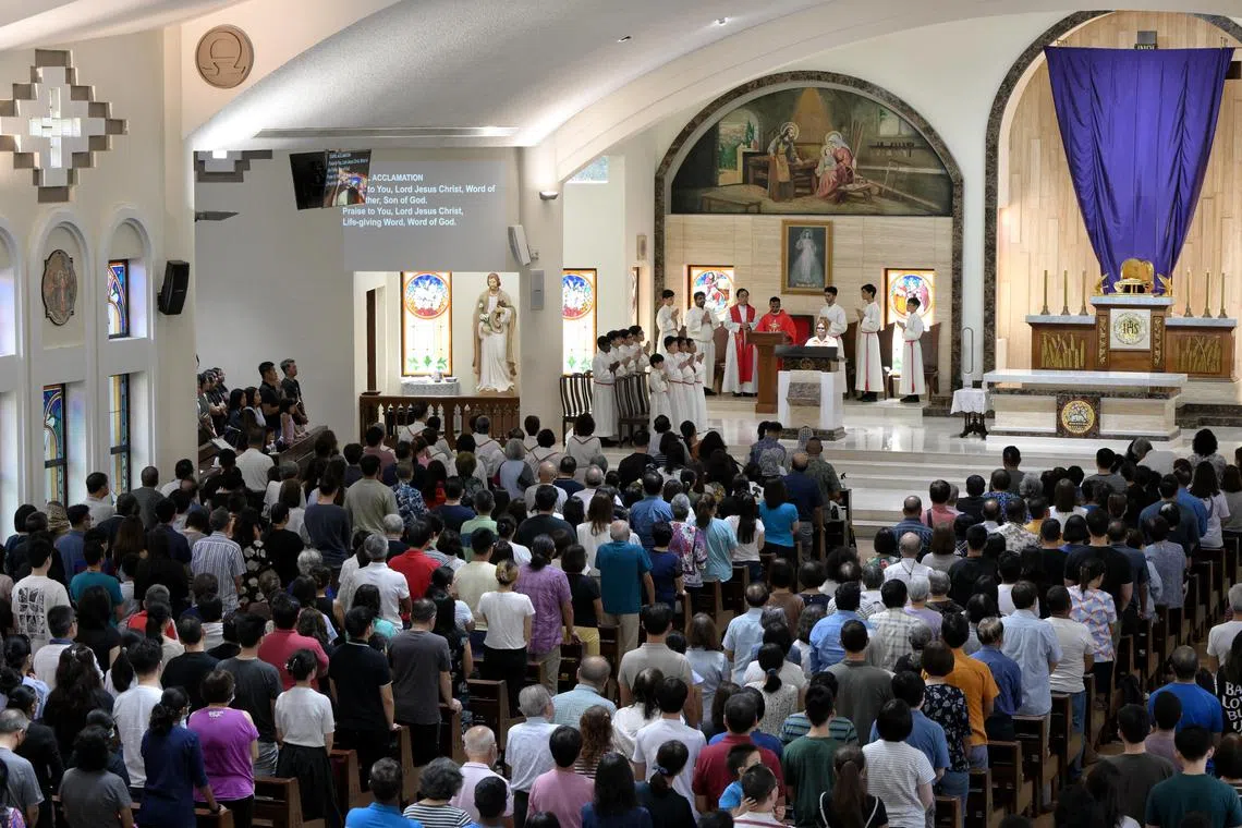 St Joseph's Church congregation at the Good Friday service on March 29, 2024.