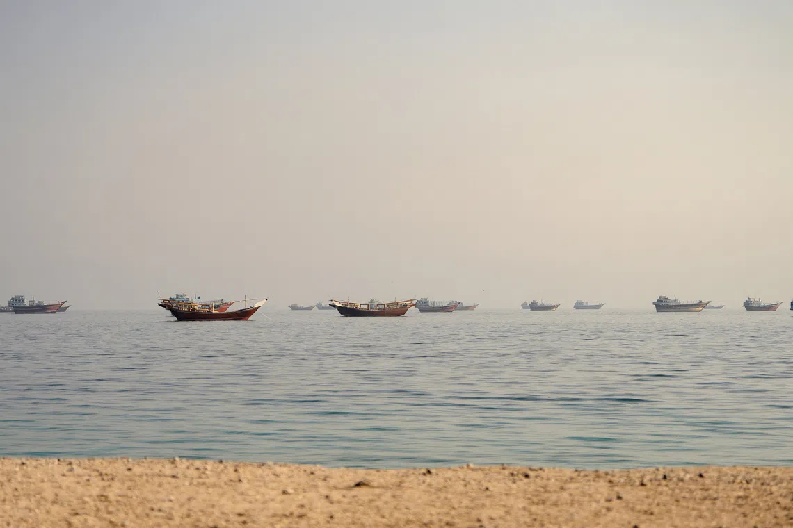 Vessels at the Strait of Hormuz, as seen from Musandam, Oman, September 23, 2026. REUTERS/Stringer