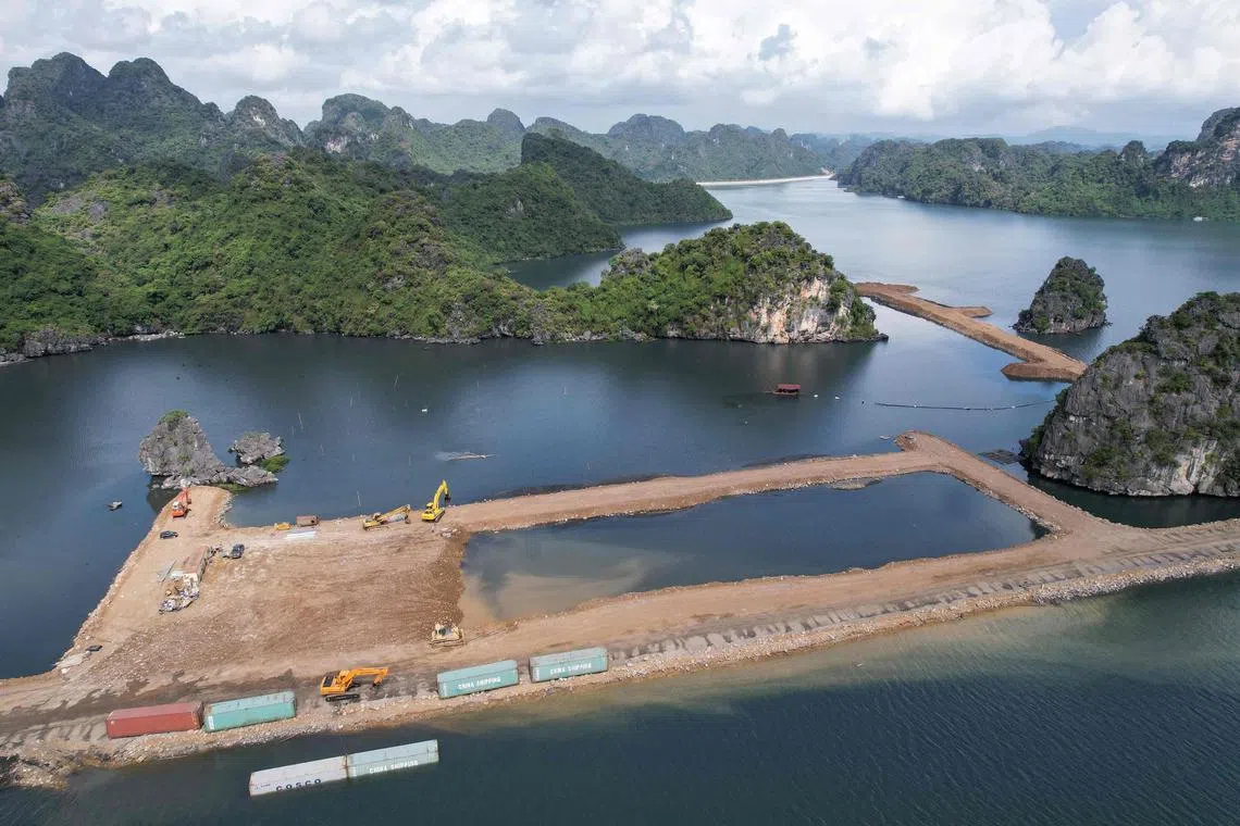 The construction site of a residential and hotel complex near Ha Long Bay. A huge residential complex being built prompted a public outcry in Vietnam.